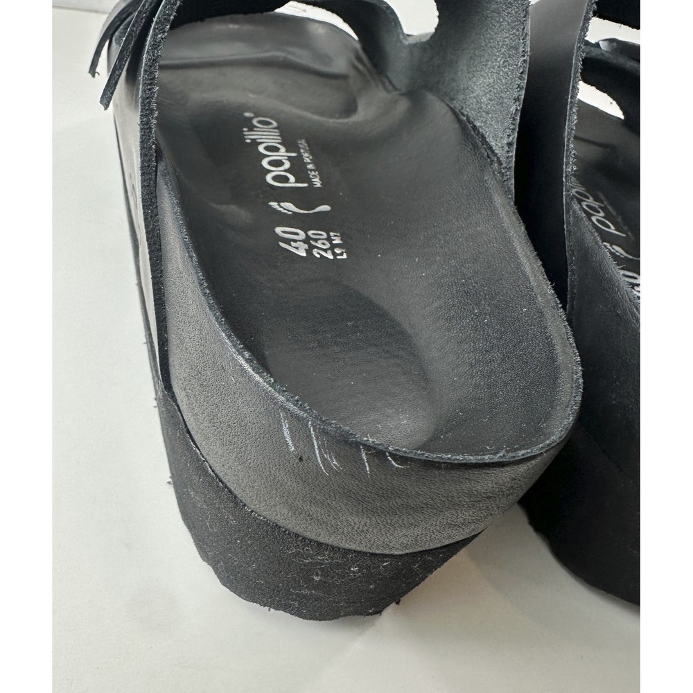 Birkenstock Papillio Arizona Flex Platform Sandals 2 Strap Buckle Black 40 L9 M7 - Picture 13 of 16